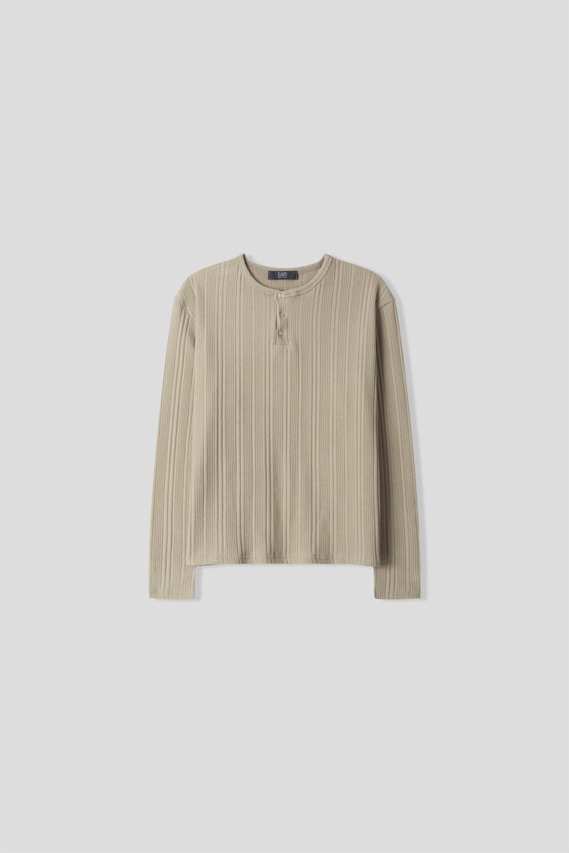 Corduroy Slim Henly Neck Long Sleeve