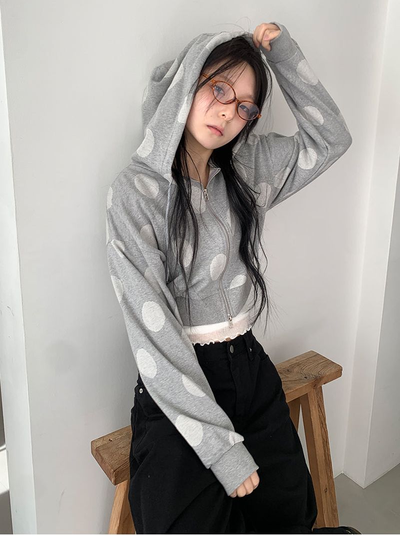 DOT HOOD ZIP-UP (2C)