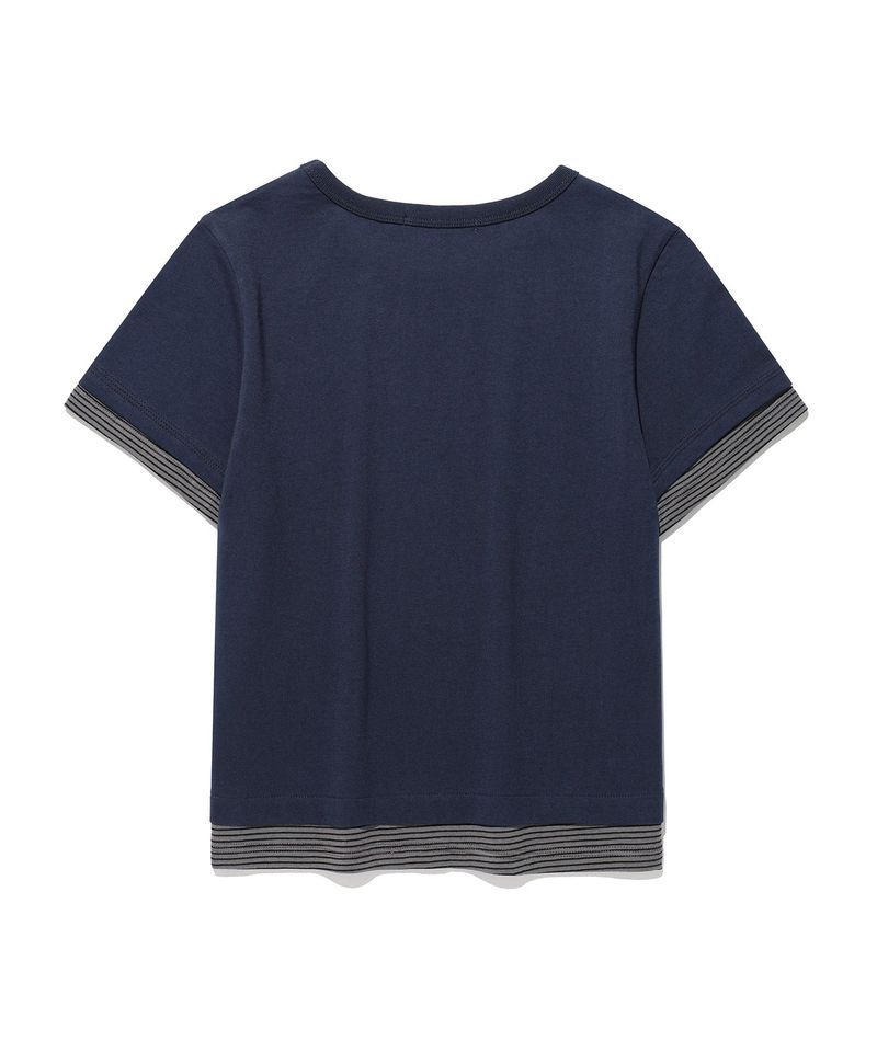 Muse Stripe Layered Tee Navy (KIB6MFT520A)