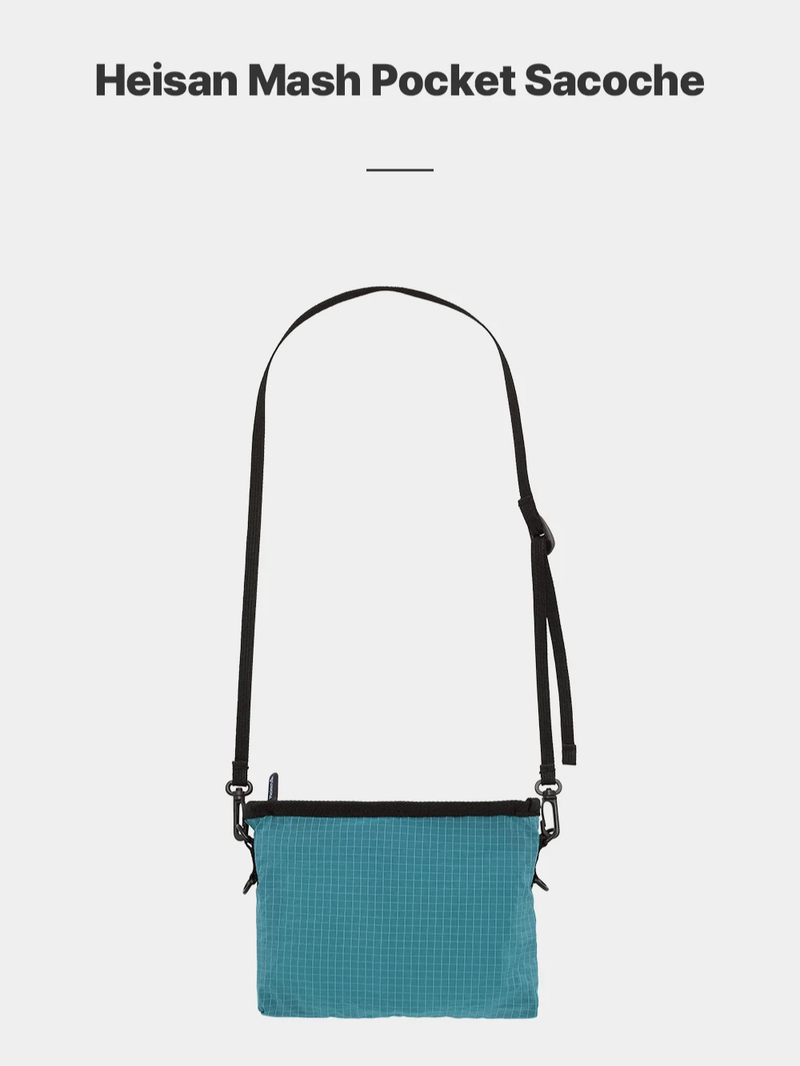Mesh Pocket Sacoche Nylon Teal Blue