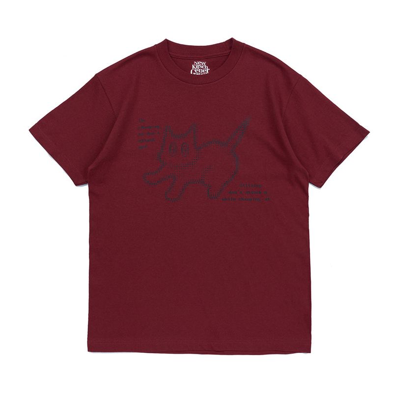 NEWKITSCH(ニューキッチジェネレーション)の「TWINKLING CAT SHORT SLEEVE (BURGUNDY)(Tops)」