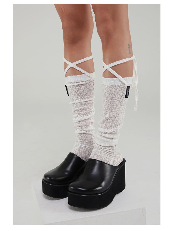 LACE LONG SOCKS(WHITE)