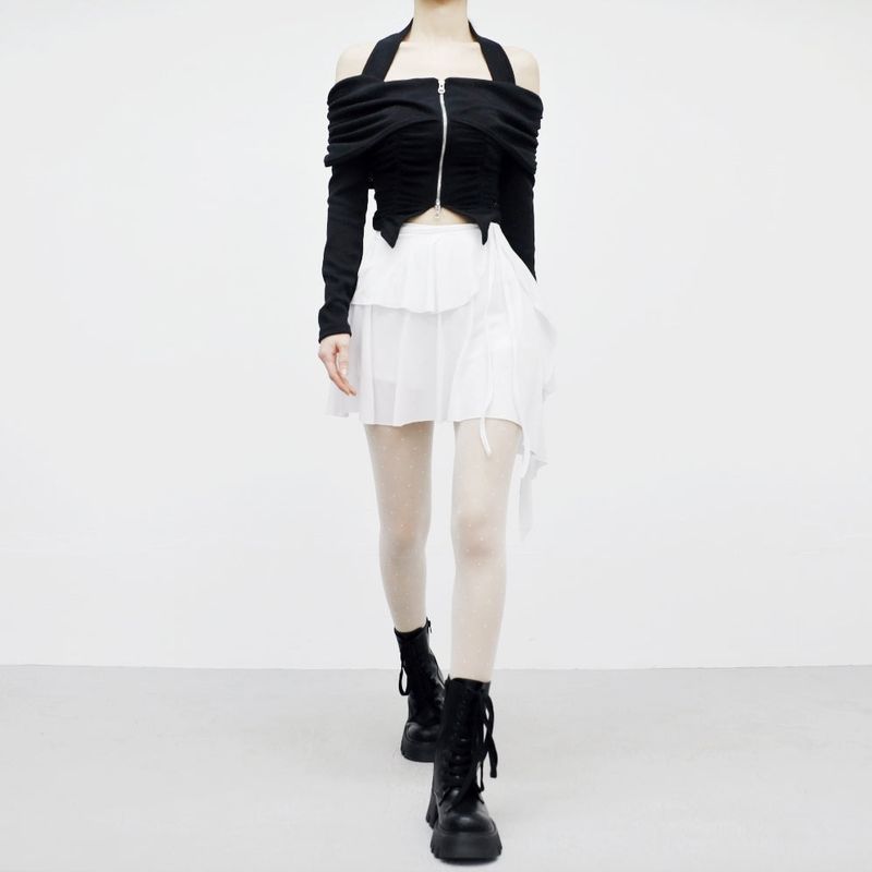 Kehi unbalanced mini skirt