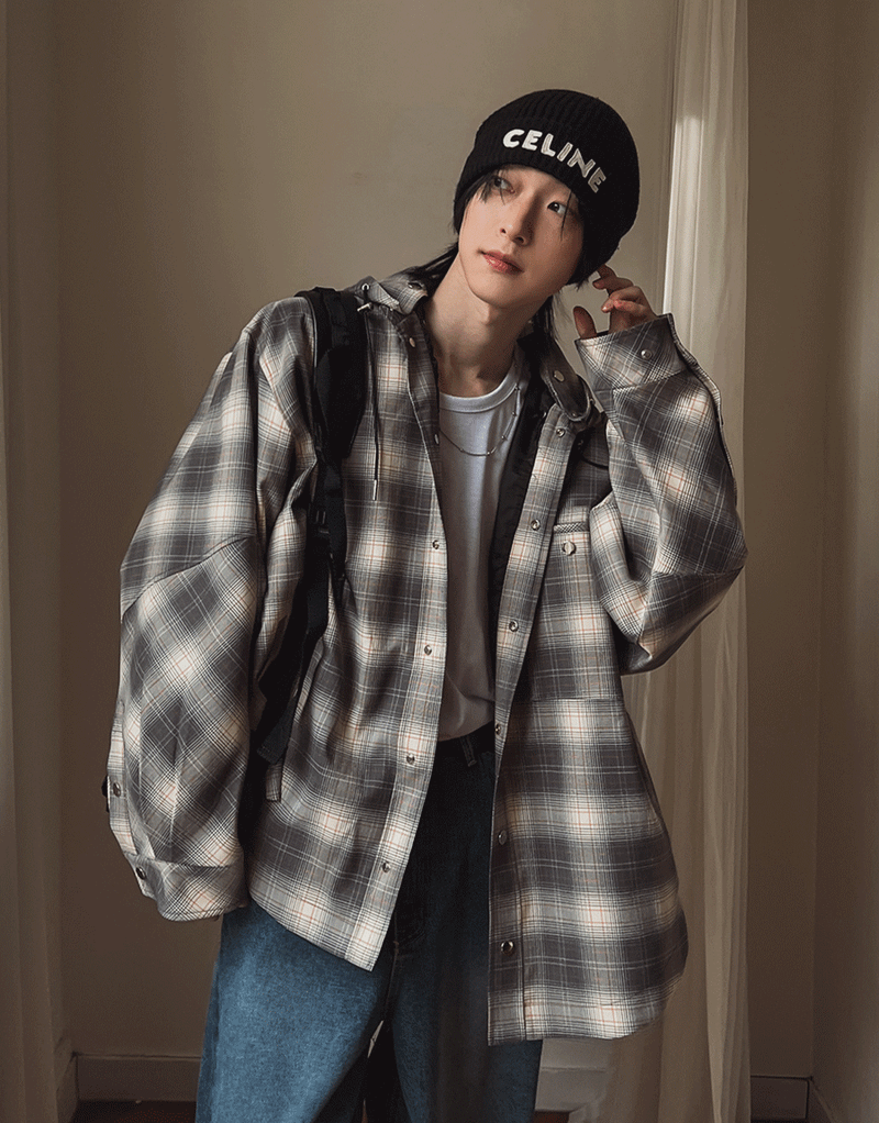 2PLAN（ツープラン）の「ウィスパーチェックフードジャケット (2 color)（Jackets/Outerwear）」