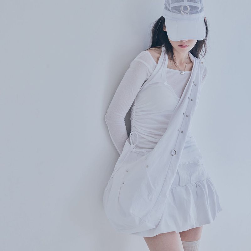 rivet cross bag (white)