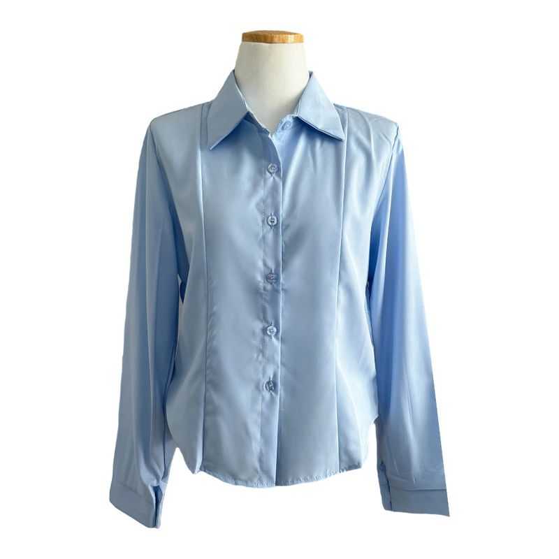 Soft Palette Panel-Cut Collar Shirt Blouse