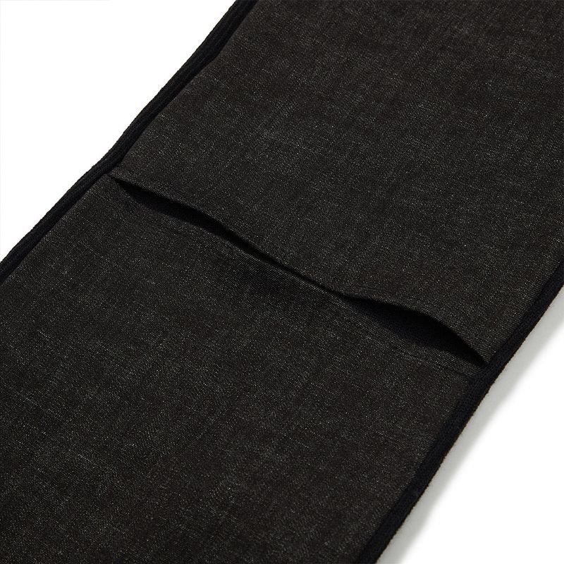 デニムニットブロッキングパンツ / Denim Knit Blocking Pants [BLACK]