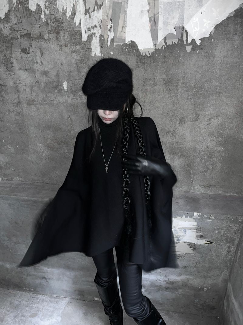 URBAN UNIQUE（アーバンユニーク）の「shawl cape neck polar knit（Tops）」