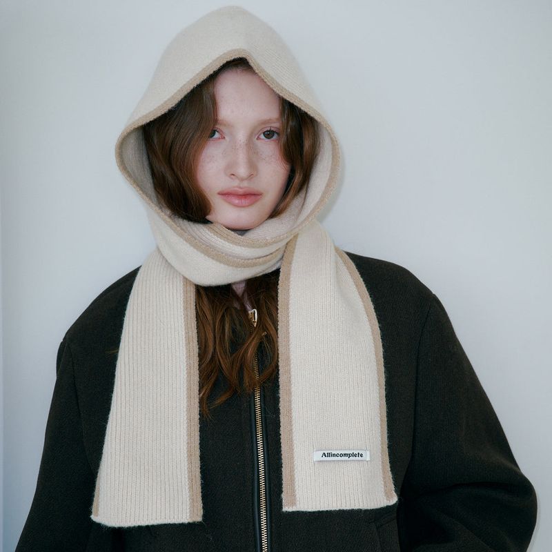 ALLINCOMPLETE(オールインコンプリート)の「Line Around Muffler Balaclava (Ivory)(Fashion Accessories)」
