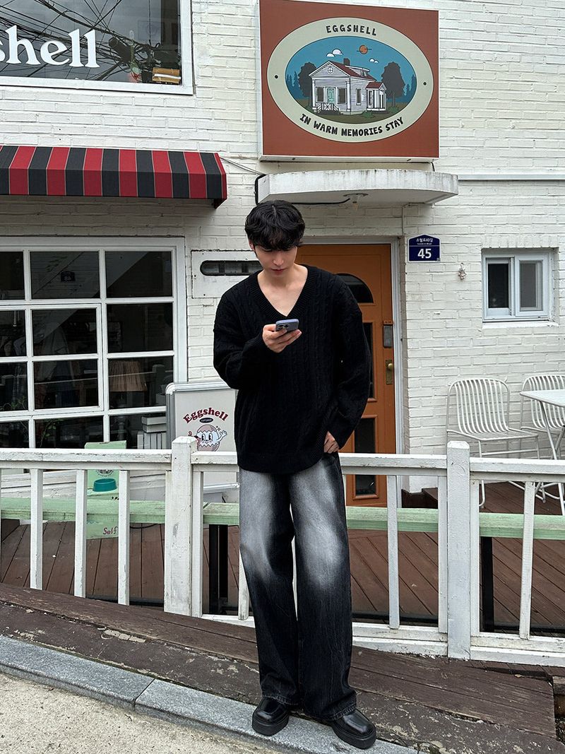 ASCLO Overfit Twist V Neck Knit (7color)