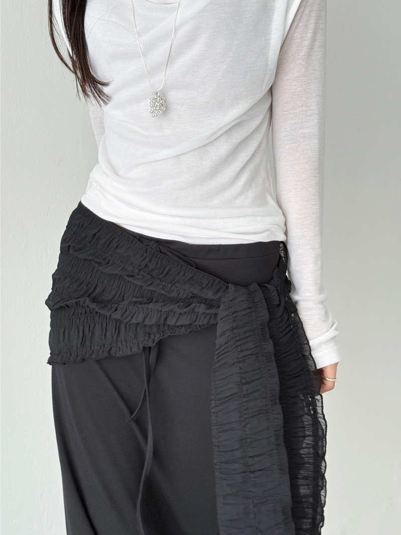 crinkled veil scarf (2color)