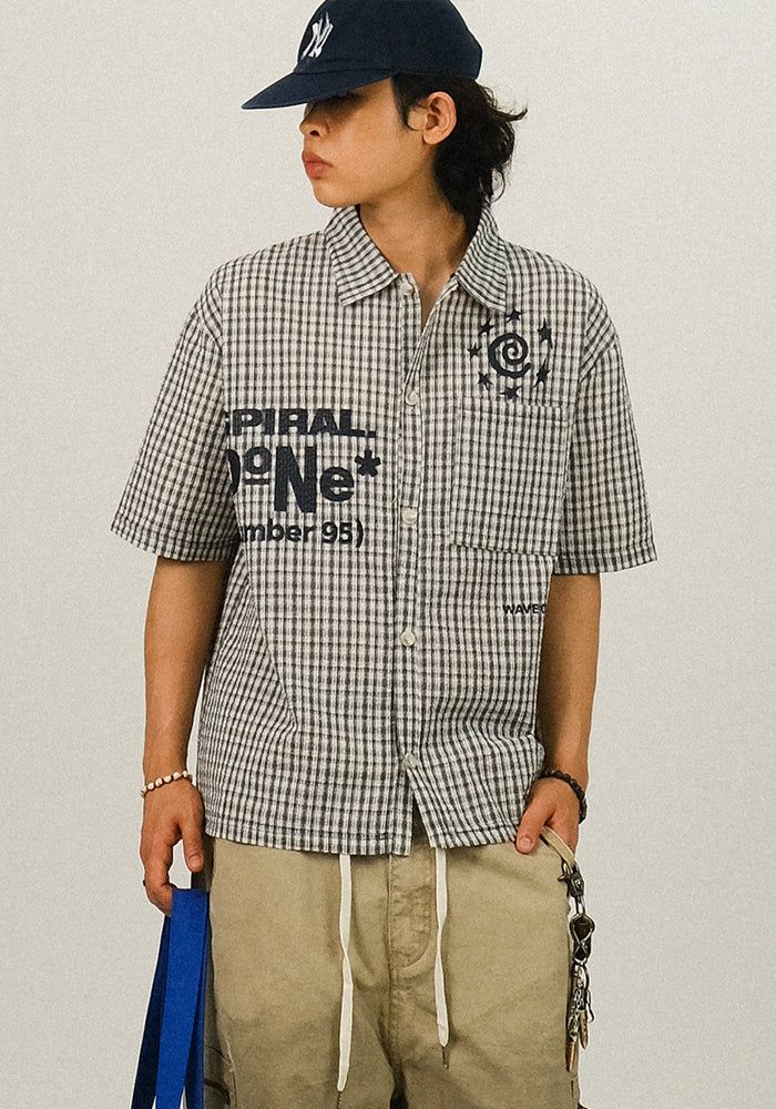 SEMIKAJI(セミカジ)の「EV Wave Check Half Shirt(Tops)」