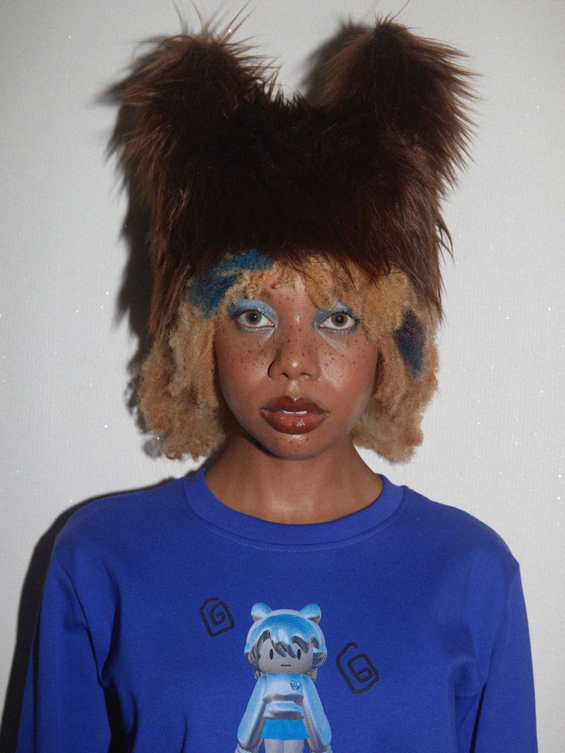 Faux Fur Ear Beanie BROWN