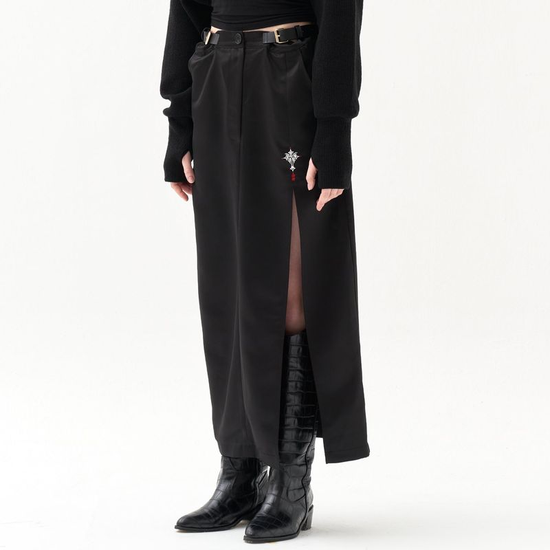 Roseapple（ローズアップル）の「211-BUCKLE SATIN SLIT SKIRT（Skirts）」