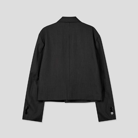 Ellier Three-Button Cropped Blazer Slacks Set