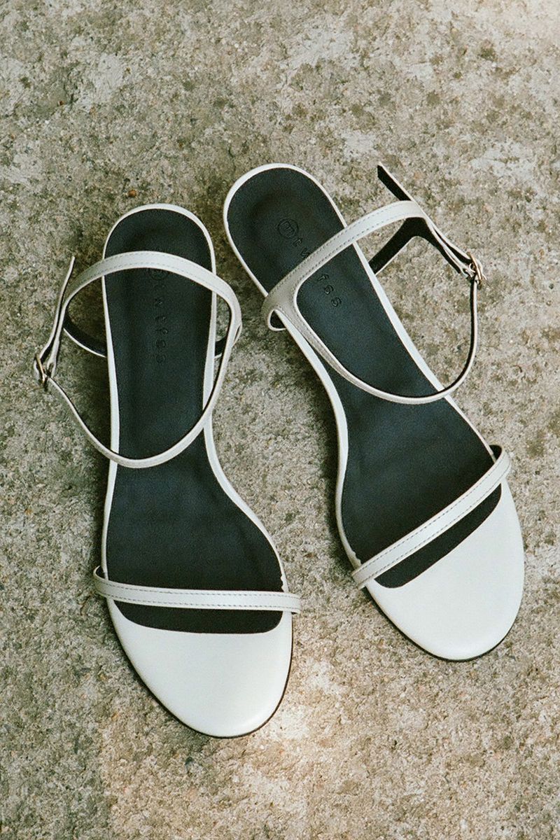 KITTEN STRAP SANDAL IN WHISPER WHITE