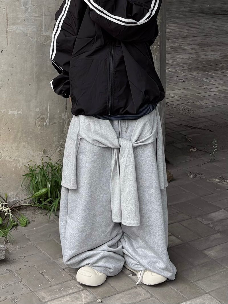 wrap layered balloon sweatpants