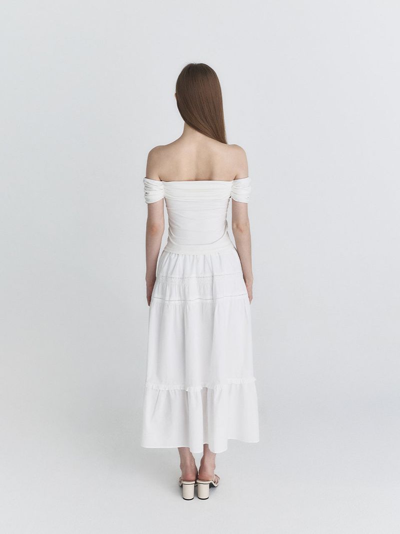 Off shoulder ribbon top (Ivory)