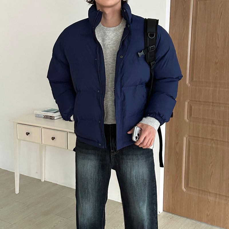 lemenne（ルメンヌ）の「[Planning] LMN セリーヌハイネックウェロンショートダウンジャケット (navy)（ジャケット/アウター）」