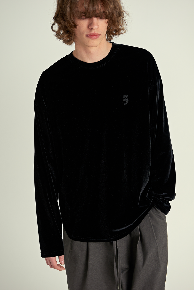 ドロップショルダーベルベットTシャツ