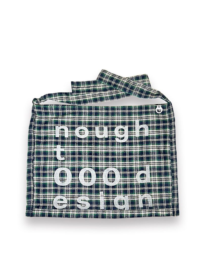 000 Design Check Tie Bag / Navy