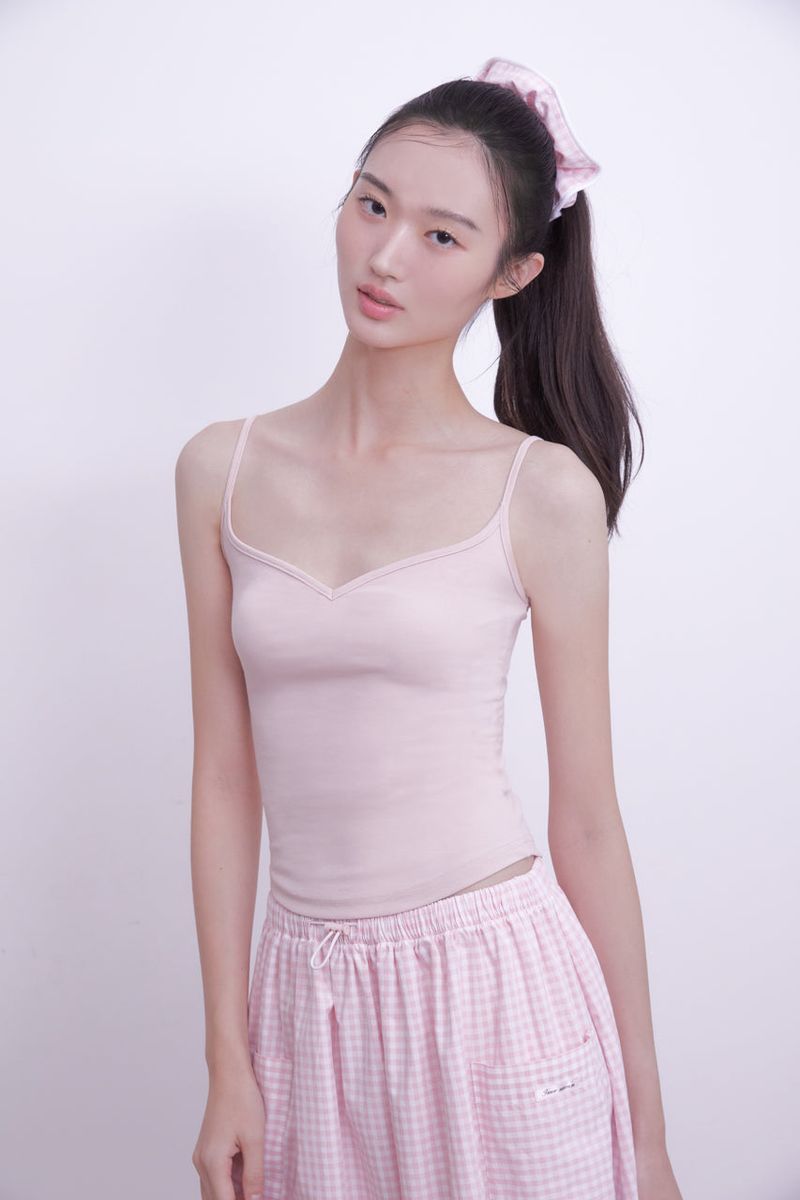 Innermuseum（インナーミュージアム）の「Sweet heart neck Camisole (PINK)（Tops）」