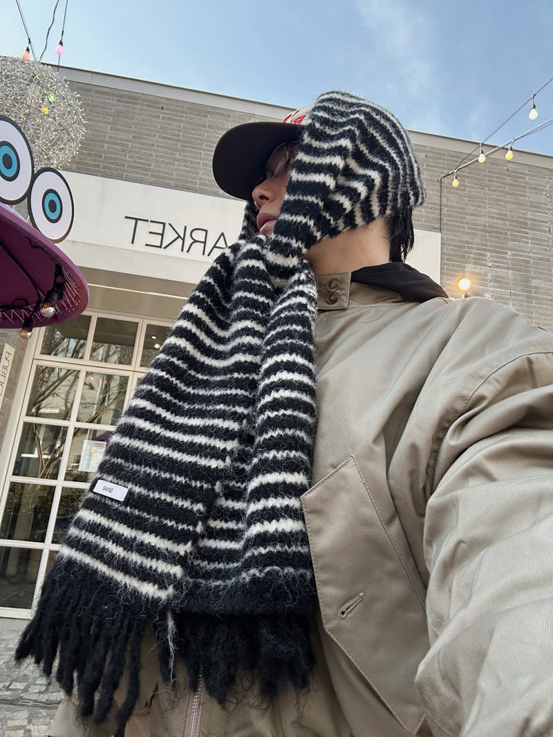 HOLY IN CODE（ホーリーインコード）の「No.1489 stripe wool muffler (5color)（Fashion Accessories）」