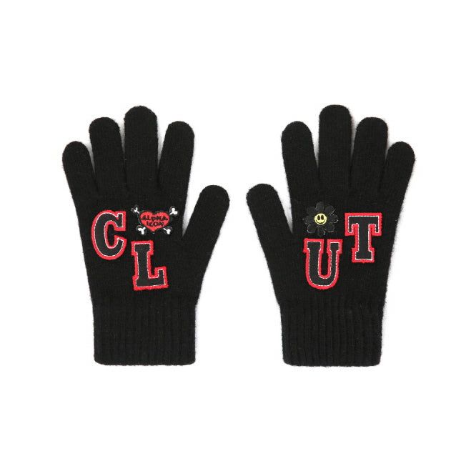 CLUT STUDIO(クラットスタジオ)の「0 5 patch wool knit gloves - BLACK(Fashion Accessories)」