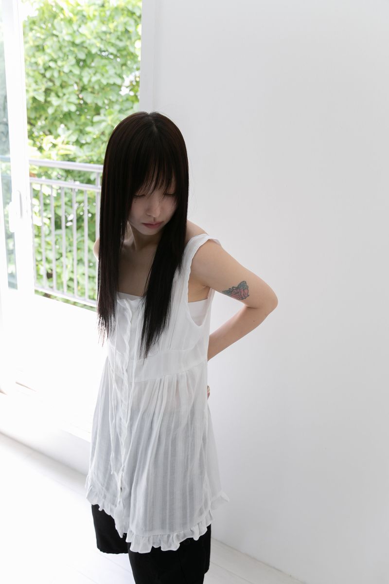 frill natural sleeveless ops(3colors)
