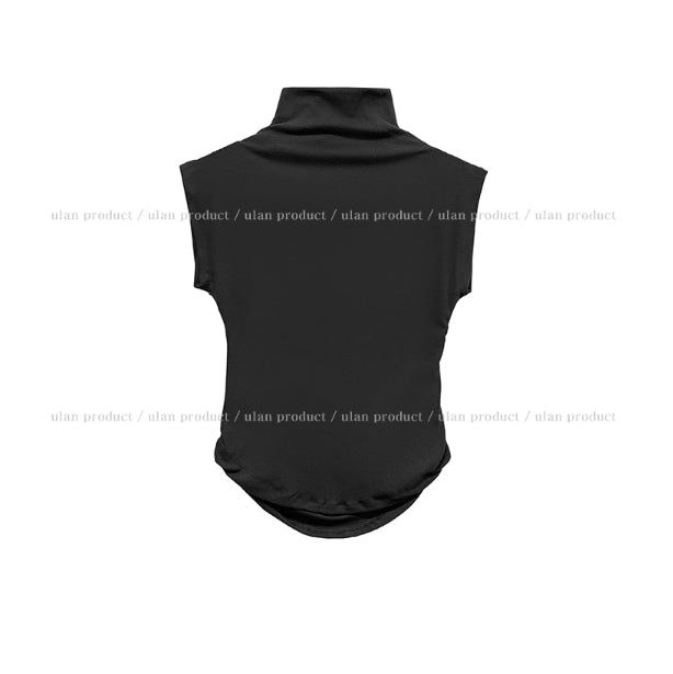 [U-BASIC] Penny brushed shirring cap sleeve half-polar
