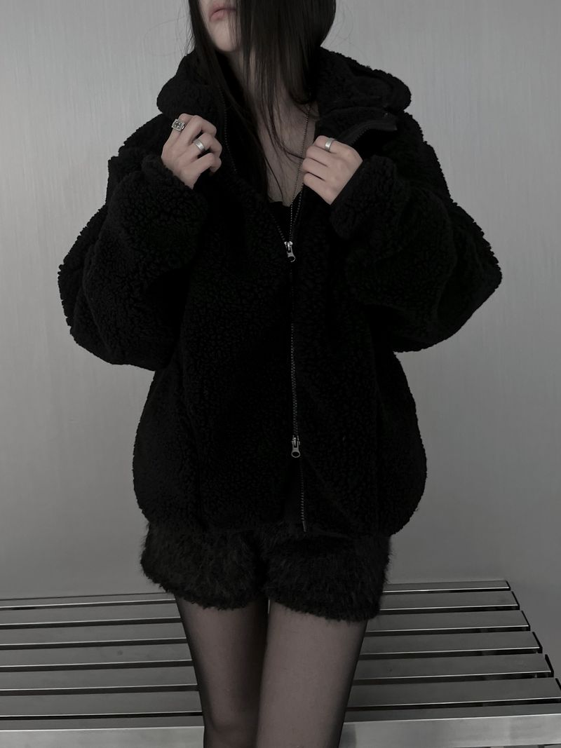 [unisex] シェルパフーディーフリースジップアップ (2color)