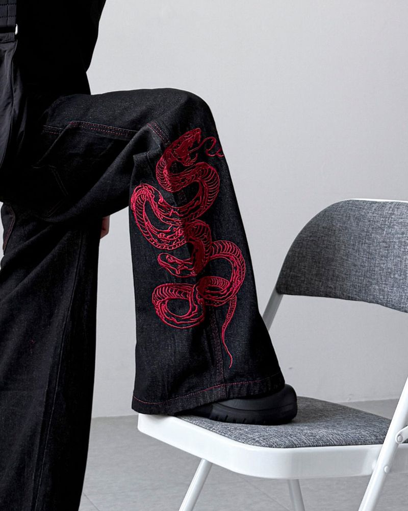 Serpent Black Wide Denim