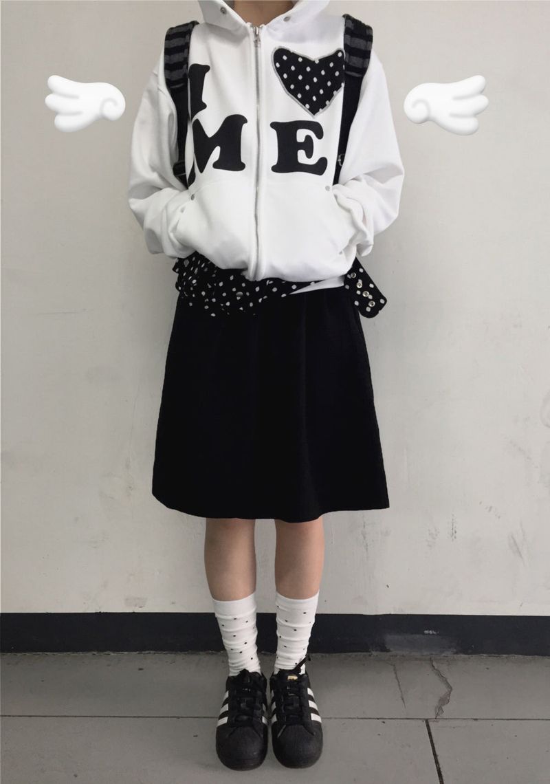 Love me!♥ hood zip-up (2color)