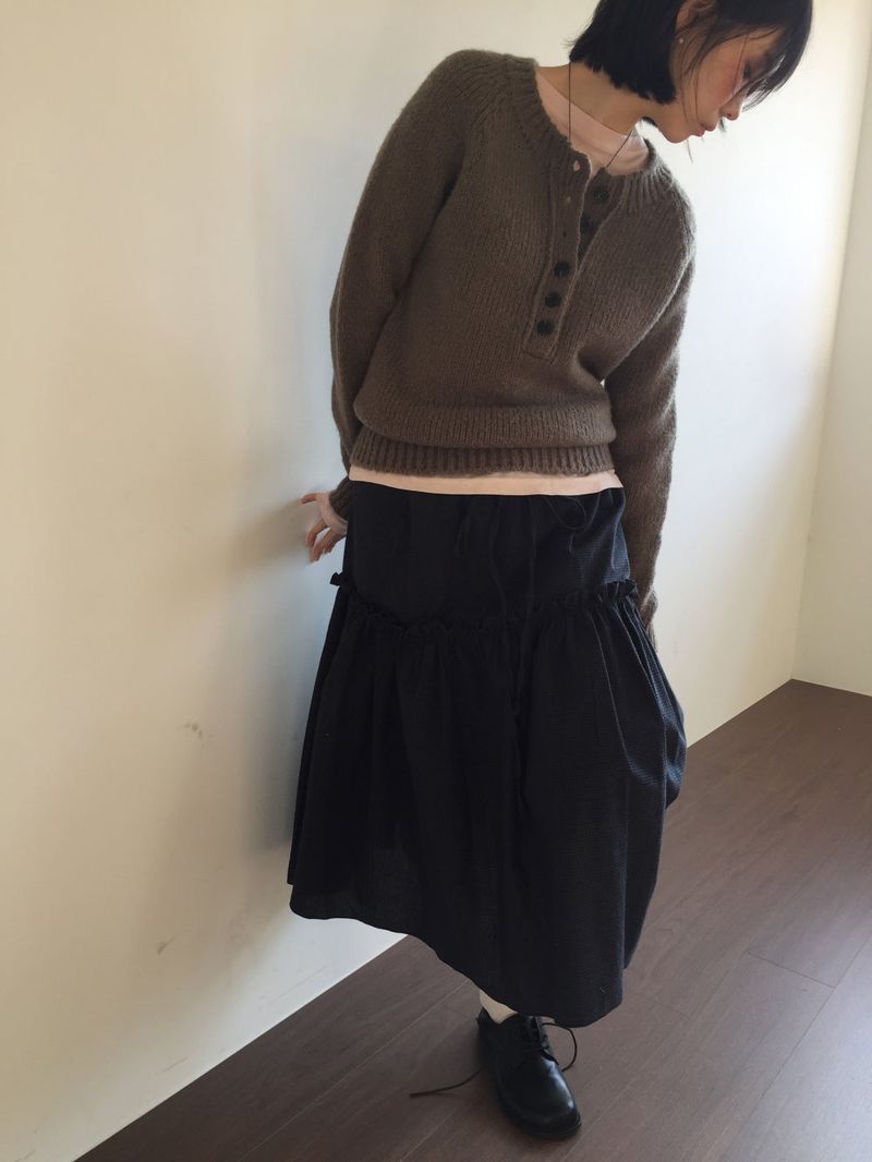 Romantic check frill skirt (2color)
