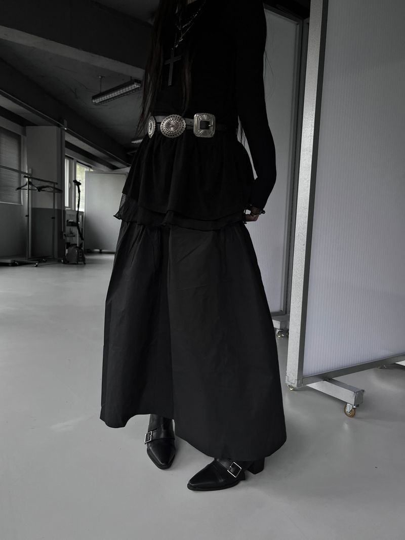gather balloon long skirt (3color)