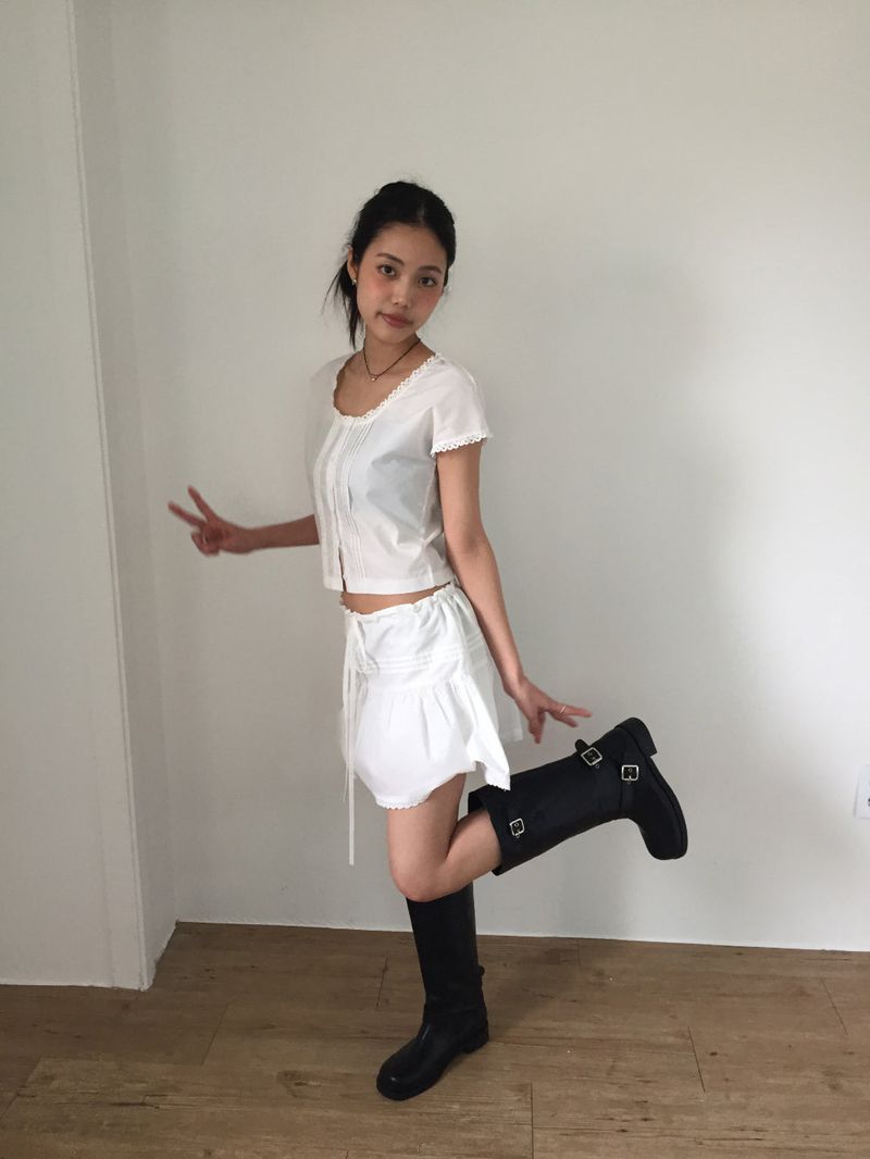 Buckle leather long boots (2color)