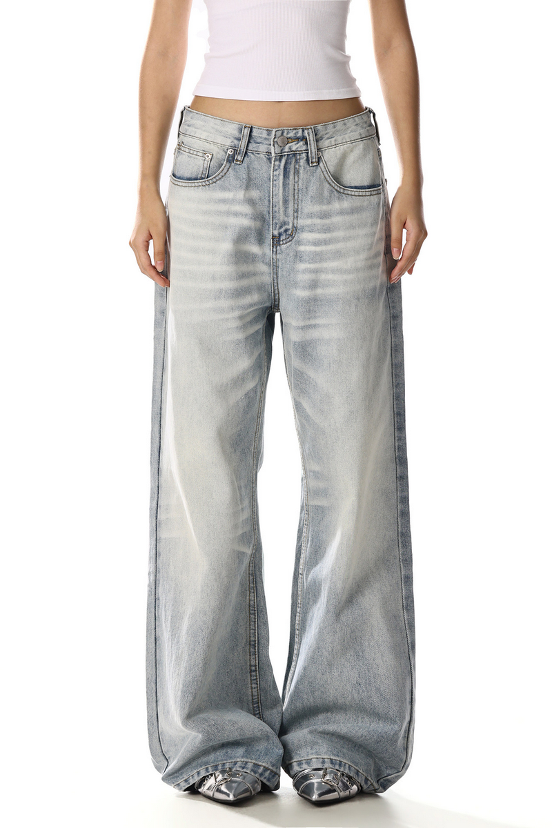MBEXX(エムビーイーエックスエックス)の「Whisker Straight Wide Jeans(Pants)」