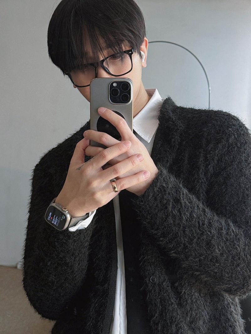 ASCLO Hairy Crop Cardigan (3color)