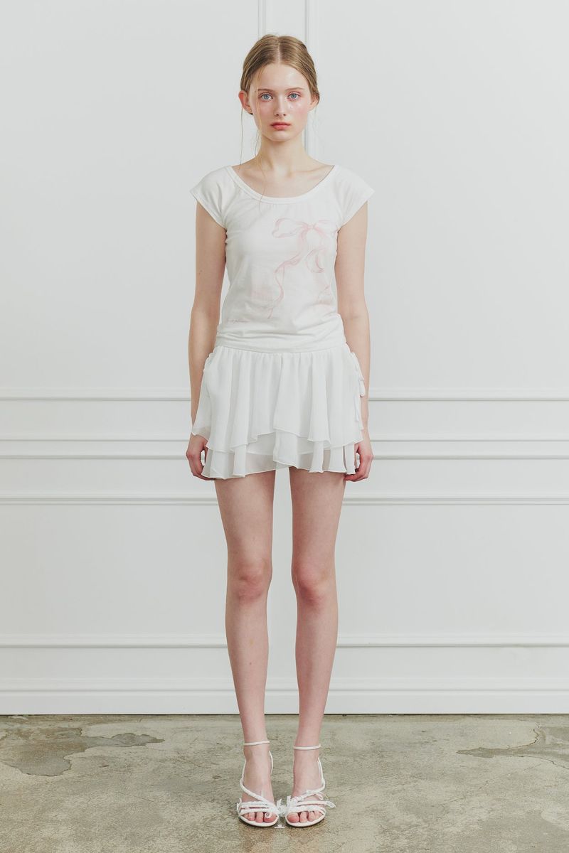 PAIN OR PLEASURE（ペインオアプレジャー）の「VERA RIBBON TEE white（Tops）」