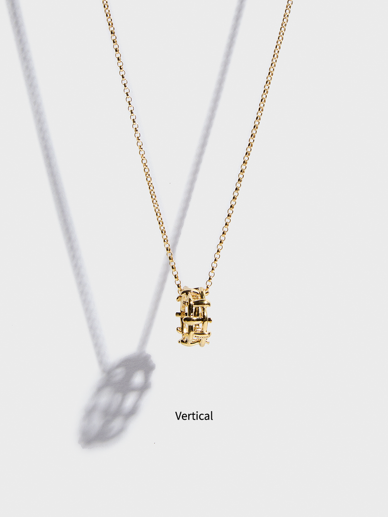 Multi Hash Tag Large Necklace (Gold)