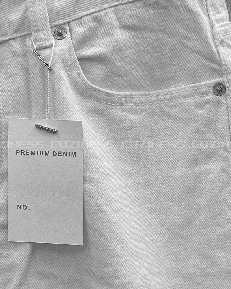 MZ234 Knee Dismiss White Denim Pants