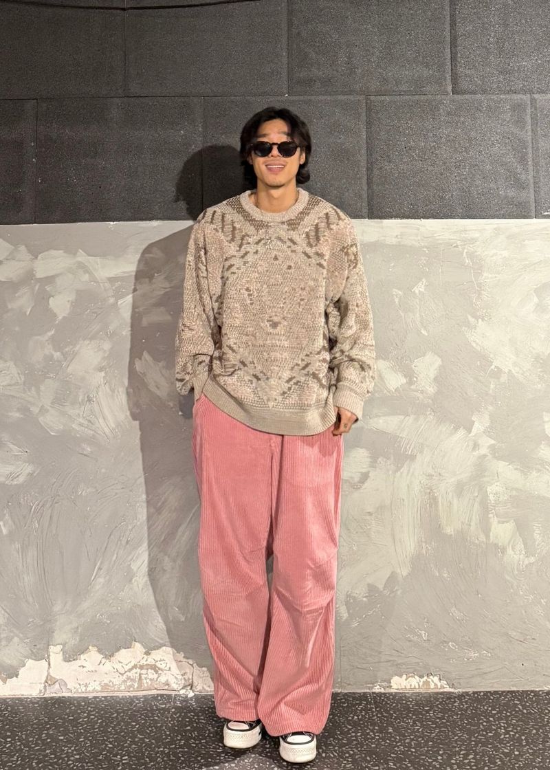 Mixed Knit Sweatshirt 2COLOR