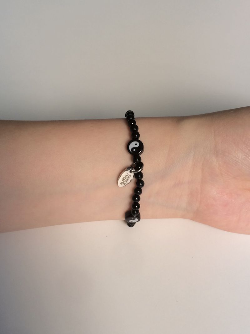 YIN N YANG BLACK BRACELET