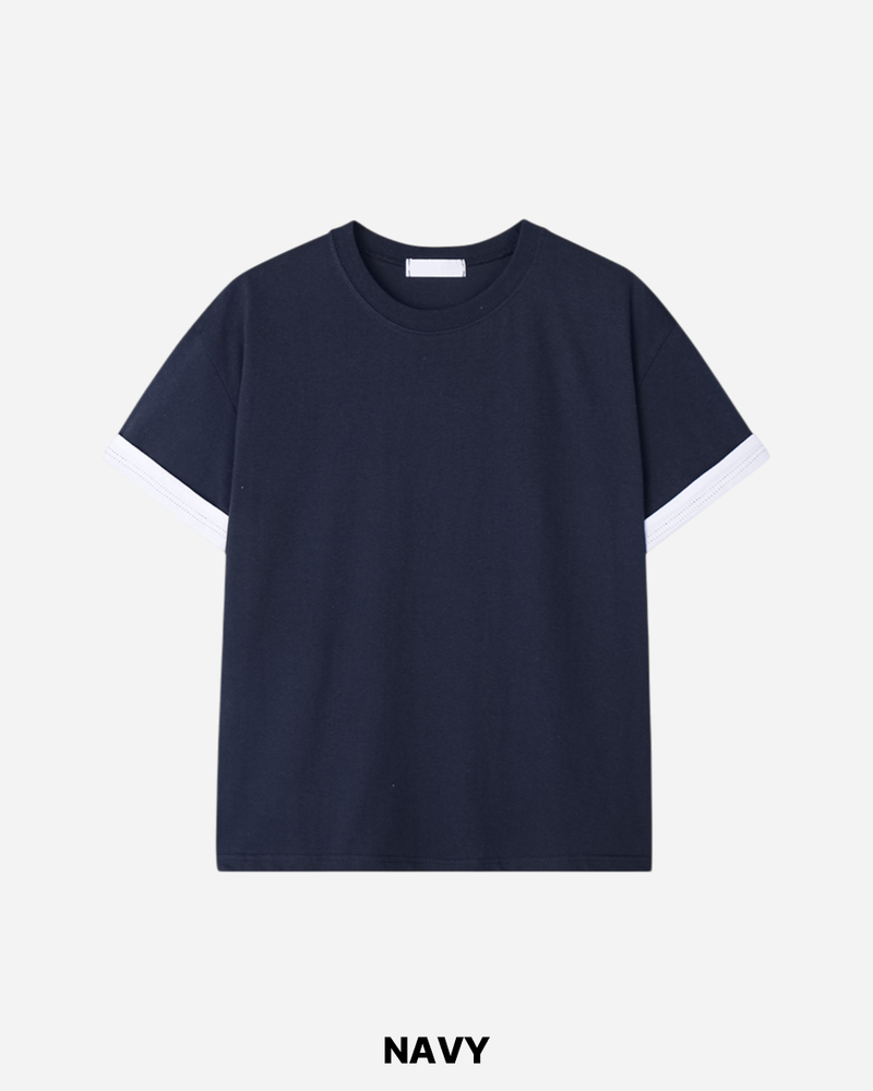 Duet Crop Roll-up Short Sleeve T