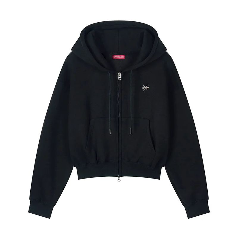 kitsch&kiss（キッチアンドキス）の「Logo Crop Hoodie Zip Up (26FOU-HDZP04)（Tops）」