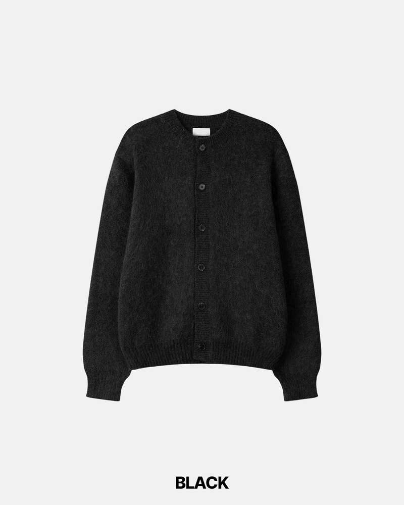 Hairy Wool crop Knit Cardigan