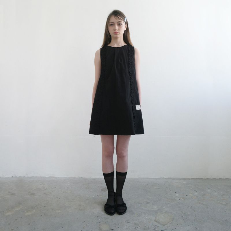Black Ruffle Mini Dress