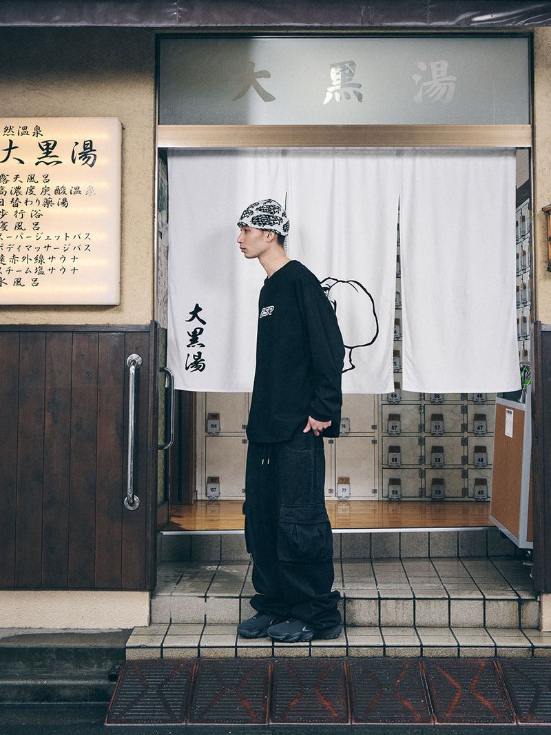 CARGO LOOSEFIT DENIM PANTS BLACK