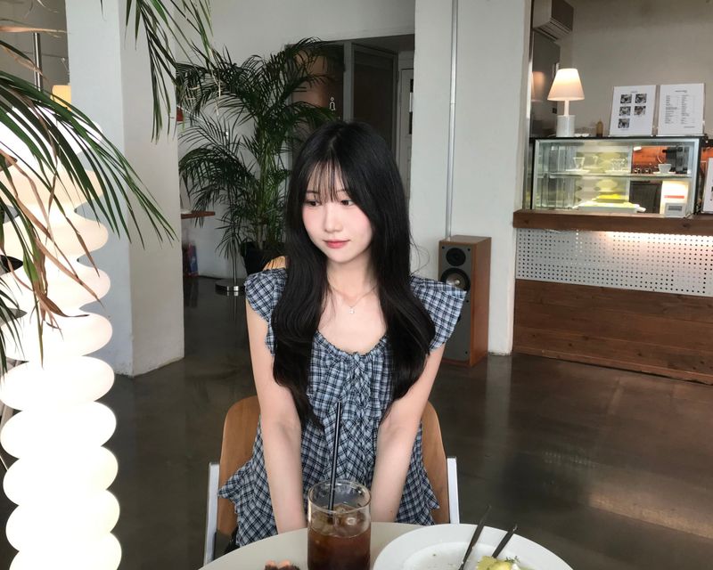 Checked frill blouse (2 colors)