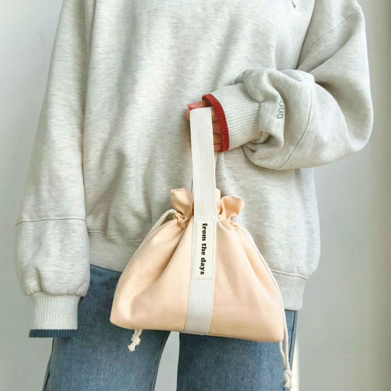 【MADE】Canvas Pouch Bag - Peach